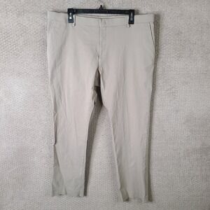 Tommy Hilfiger Pants Mens 38x30 Beige Chino Trousers Elastic Waist Nylon Blend